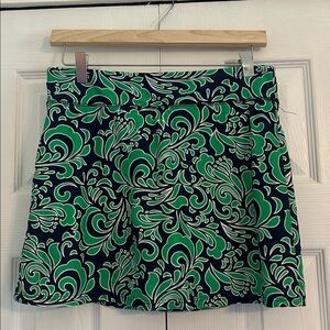 Green and Navy Patterned Skort